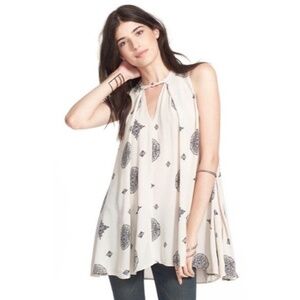 Free People Tree Swing Medallion Print Tunic Top Dress